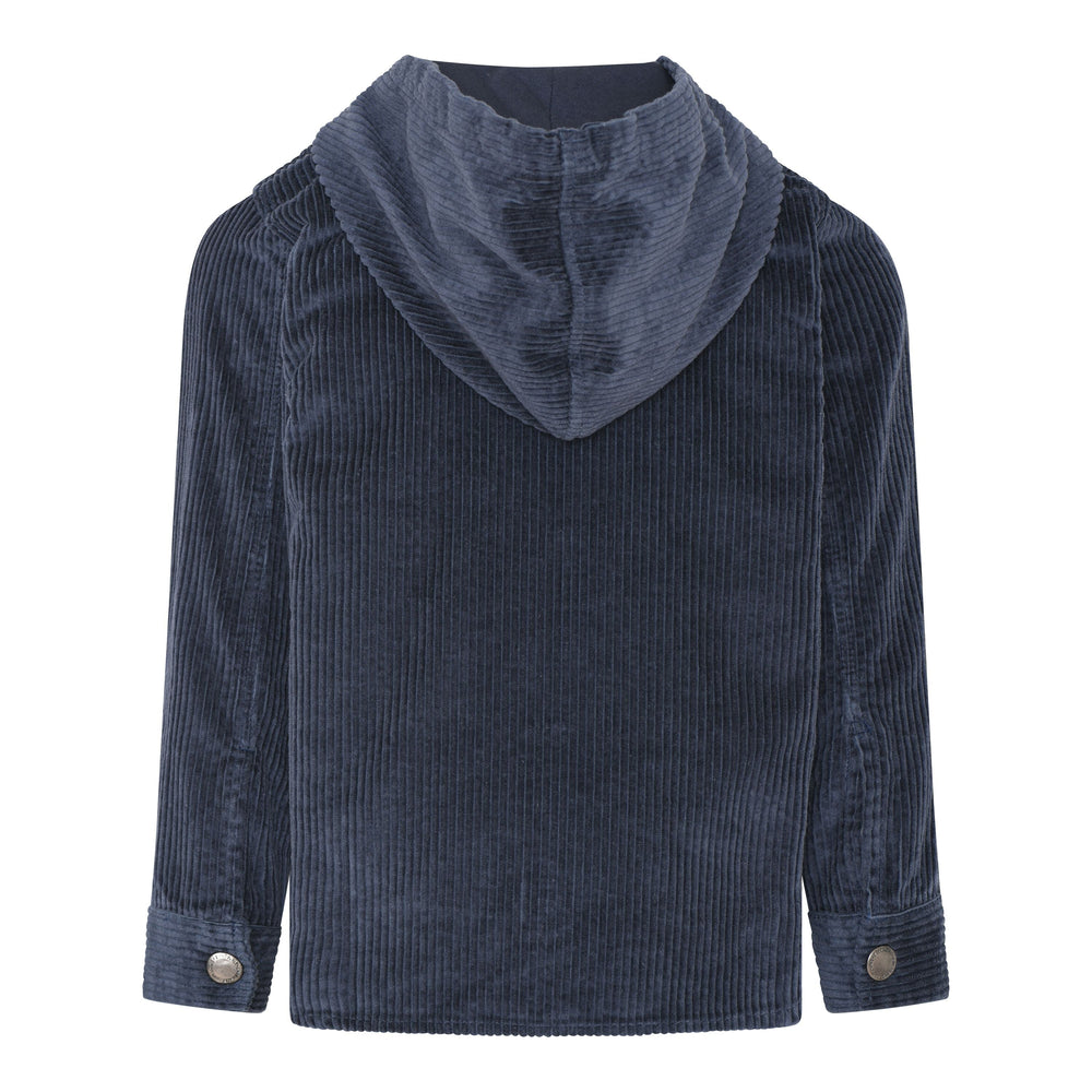 veste velour cordé marine capuchon vêtement en-fant garçon