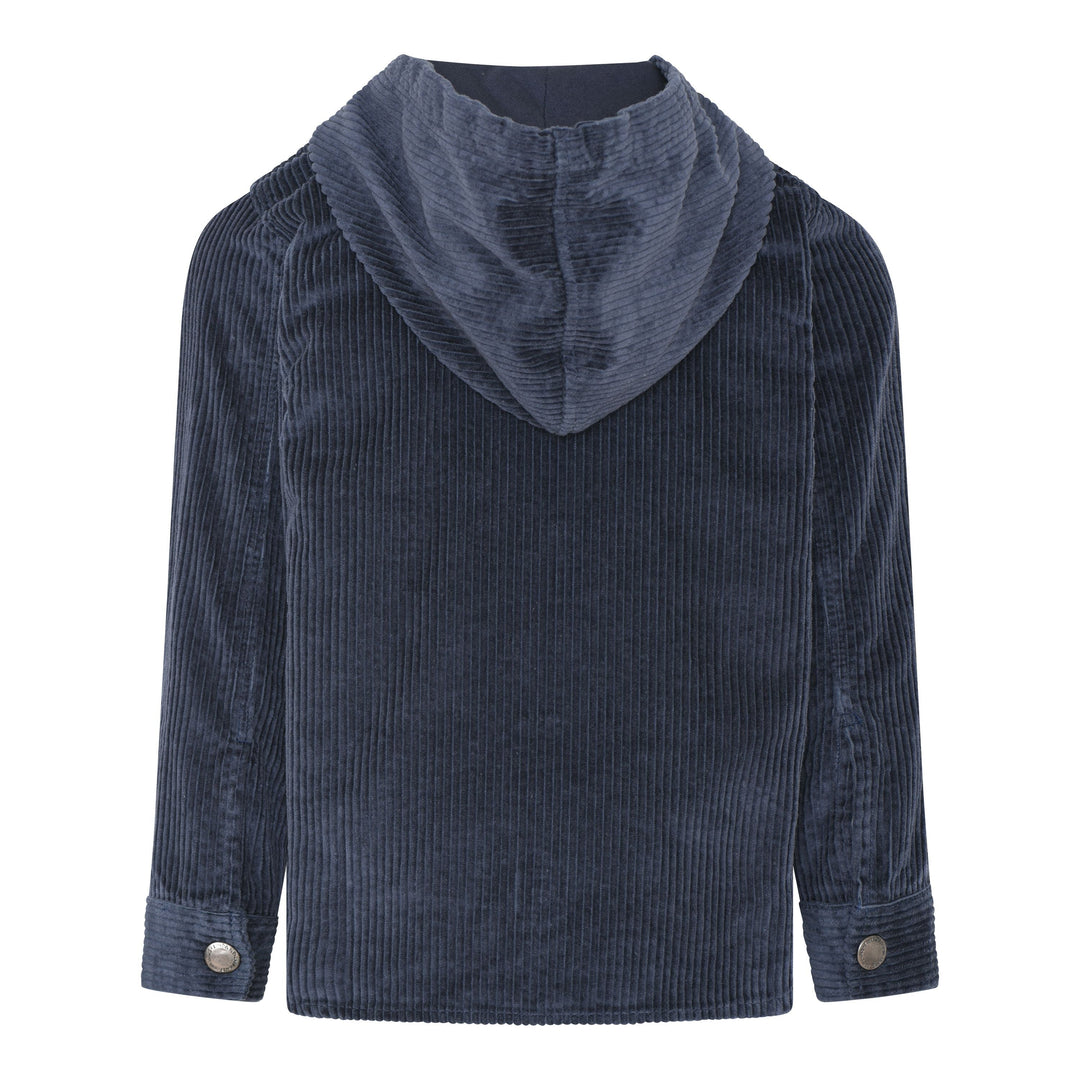 veste velour cordé marine capuchon vêtement en-fant garçon