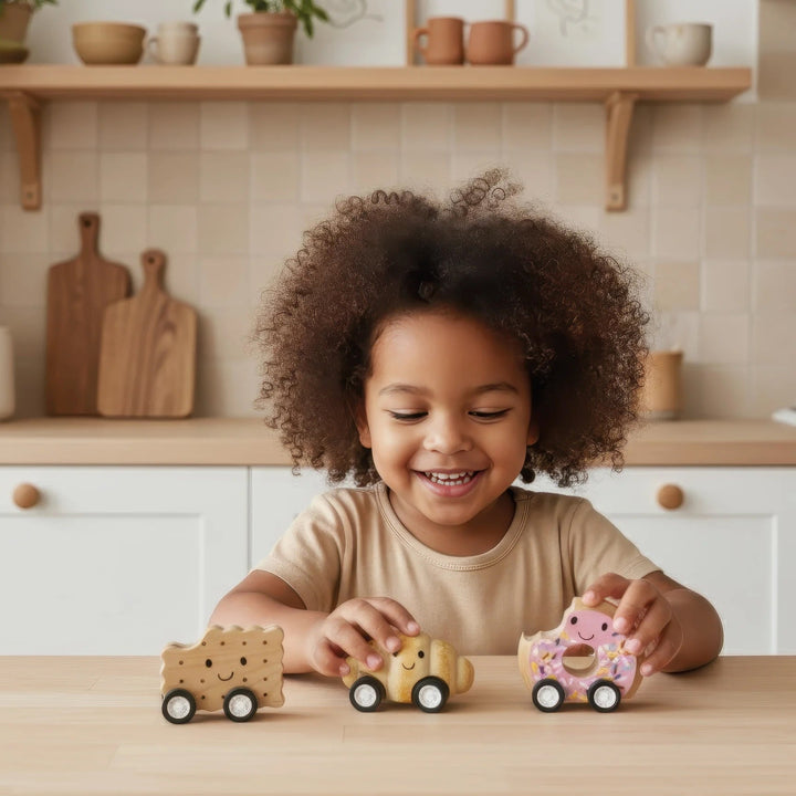 Jeux en bois voiture viennoiseries Speedy Monkey Mlle et Coco