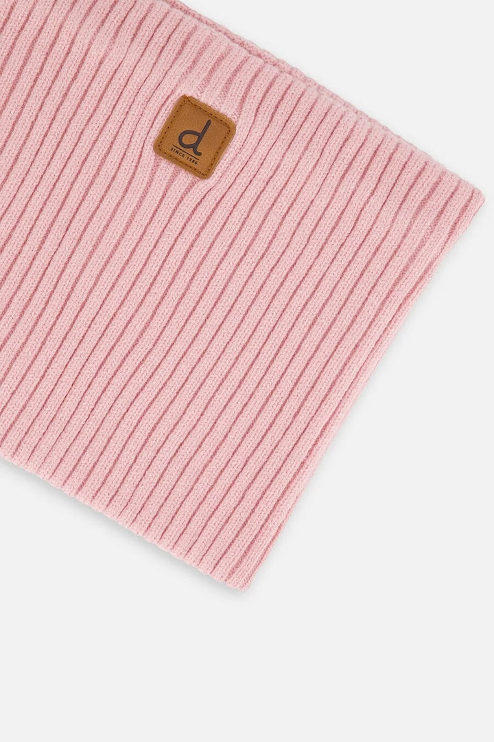 Cache-cou mi-saison en tricot Vieux rose Deux par Deux Mlle et Coco