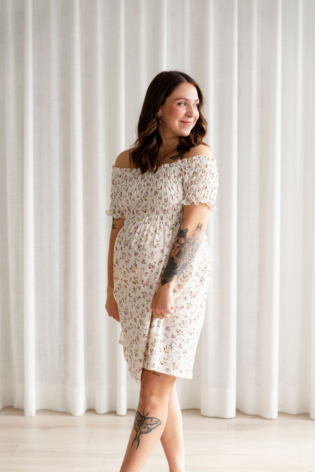 Robe Rose maternité floral vintage Mlle et Coco