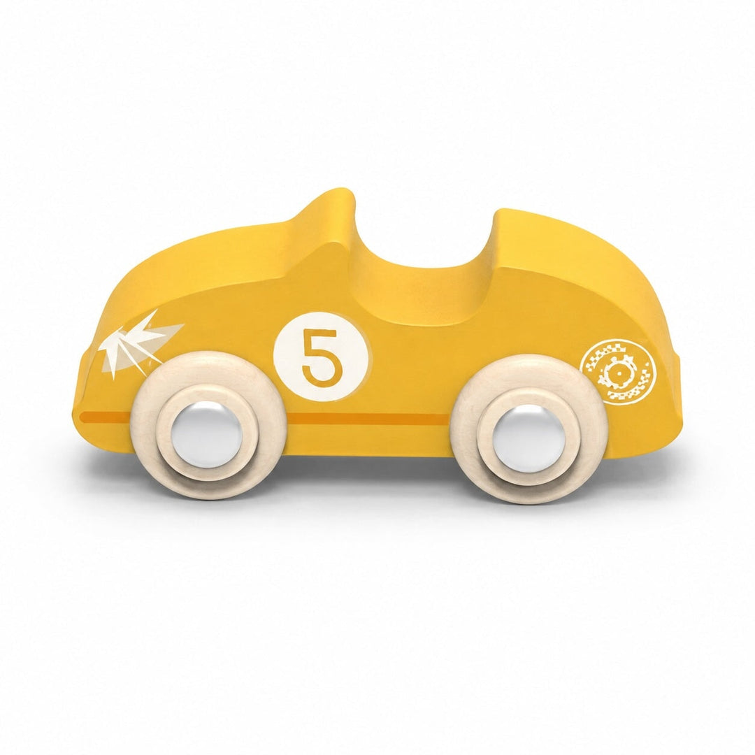 Jeux à tirer Voiture de course en bois (plusieurs couleurs) Speedy Monkey Mlle et Coco