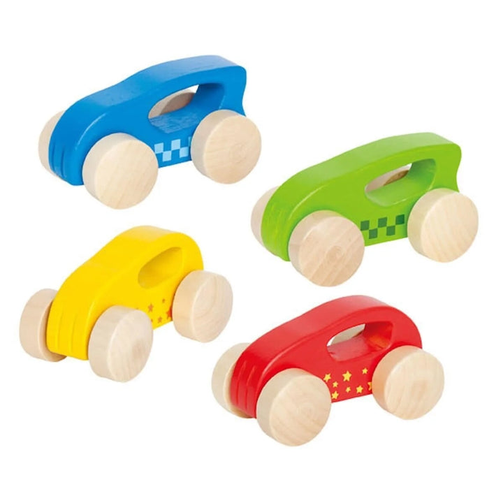 jouet voiturettes bois couleurs Hape Mlle et Coco