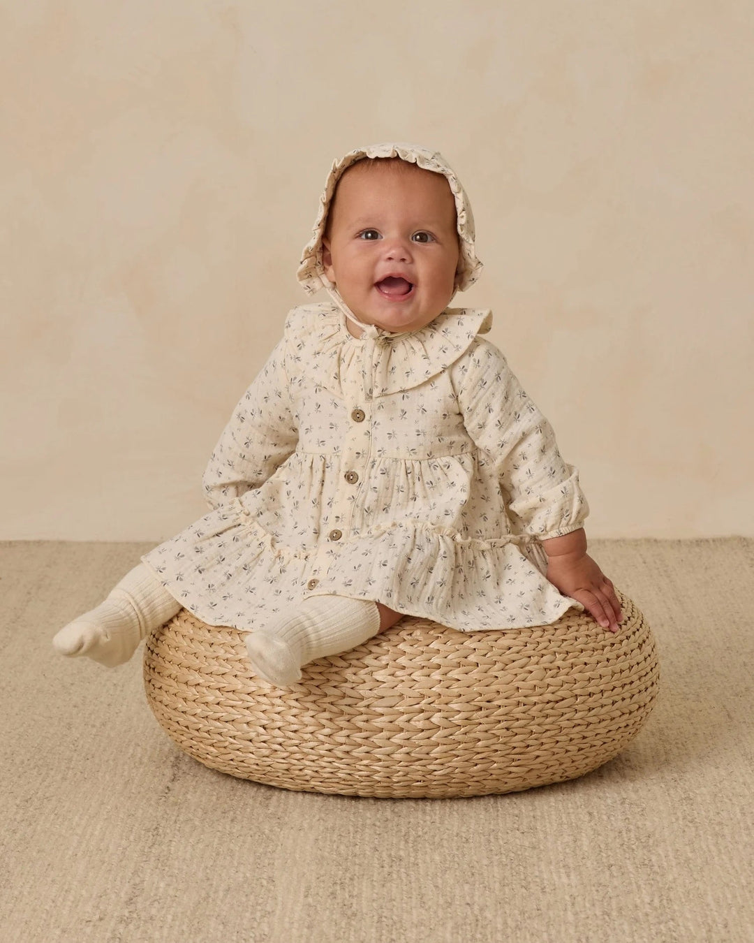 Robe boutonnée à col volanté Bluebell Quincy Mae Mlle et Coco