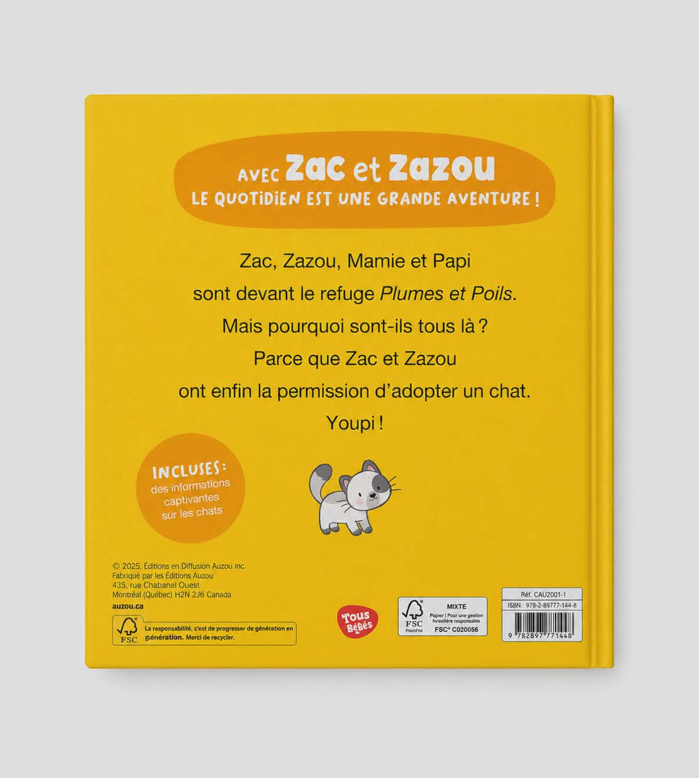Livre Zac et Zazou adoptent un animal de compagnie 