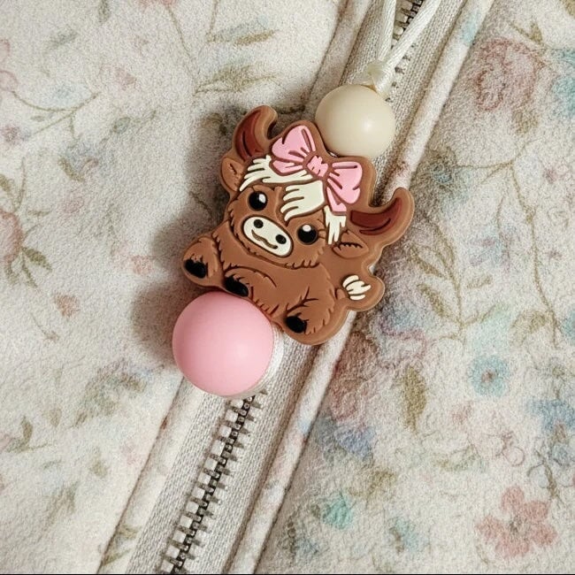 Zip à fermeture éclair Vache highland Création Jade Mlle et Coco