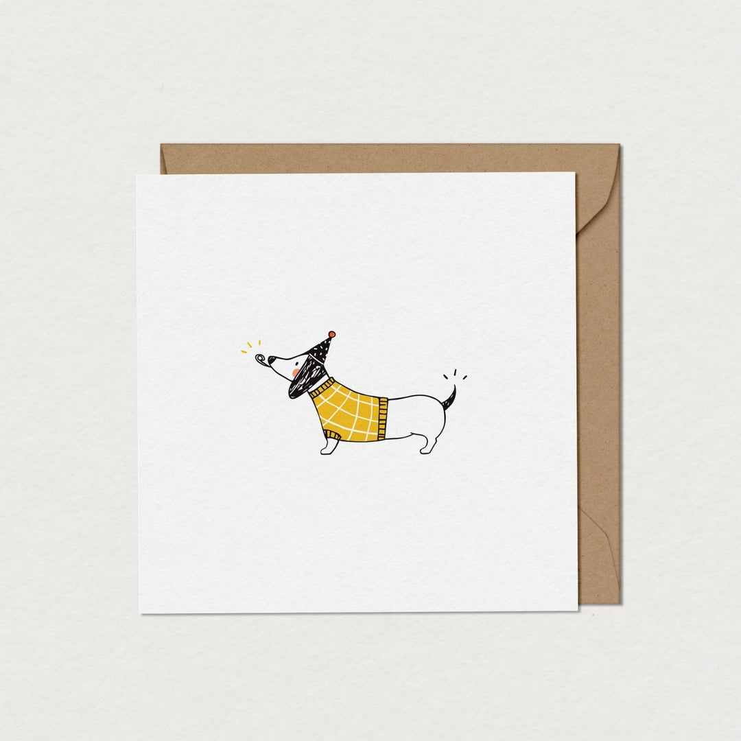 Mini carte de souhaits - Chien saucisse - Mimosa Design par Mimosa Design vendu par MlleetCoco.com