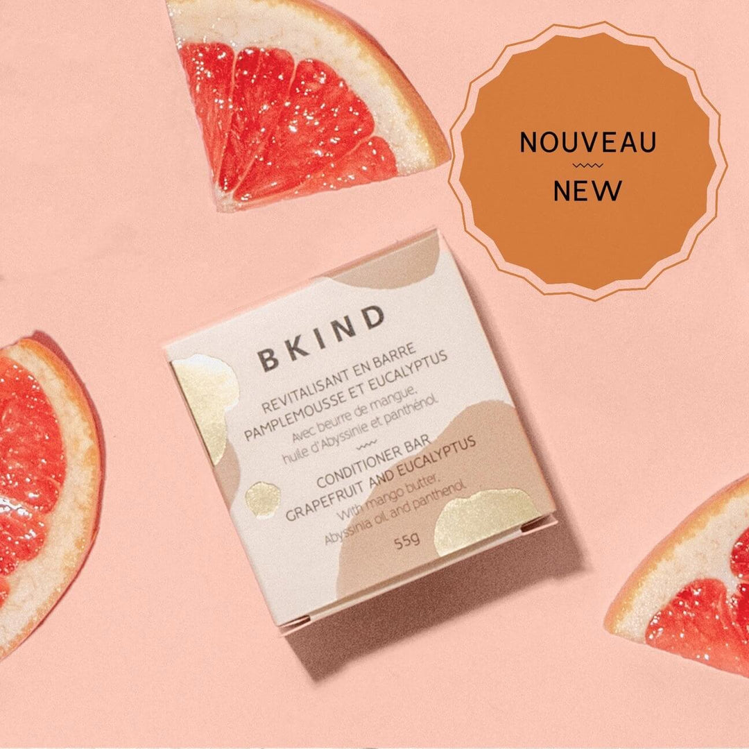 Revitalisant en barre végétalien (sans emballage) - Pamplemousse et eucalyptus pour cheveux normaux et/ou à tendance grasse - Bkind Produits de soins Bkind 