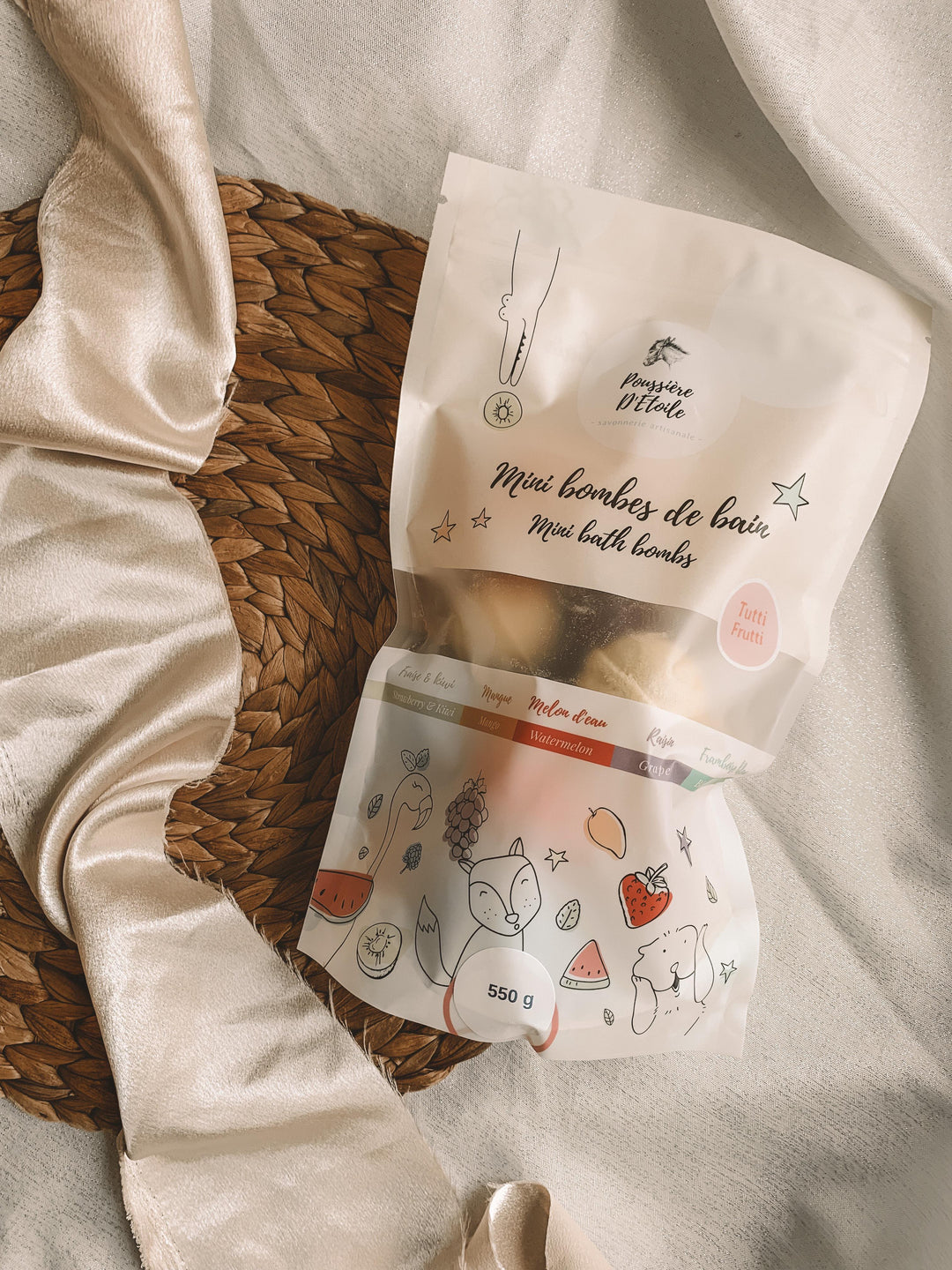 Mini bombes de bain - Tutti Frutti - Savonnerie Poussière d'Étoile Produits de soins Savonnerie Poussière d'Étoile 
