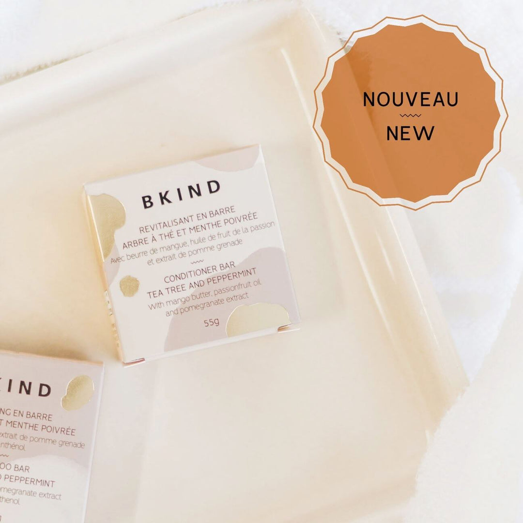 Revitalisant en barre végétalien (sans emballage) - Arbre à thé en menthe poivrée pour cheveux colorés - Bkind Produits de soins Bkind 