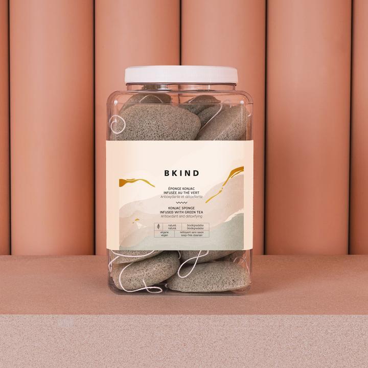 Éponge faciale konjac (sans emballage) - Plusieurs ingrédients clés - Bkind par Bkind vendu par MlleetCoco.com