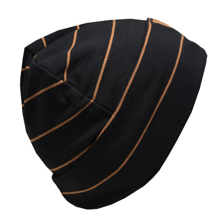 Tuque de coton Boston V2.0 - Noir et rayures caramels - L&amp;P par L&amp;P vendu par MlleetCoco.com