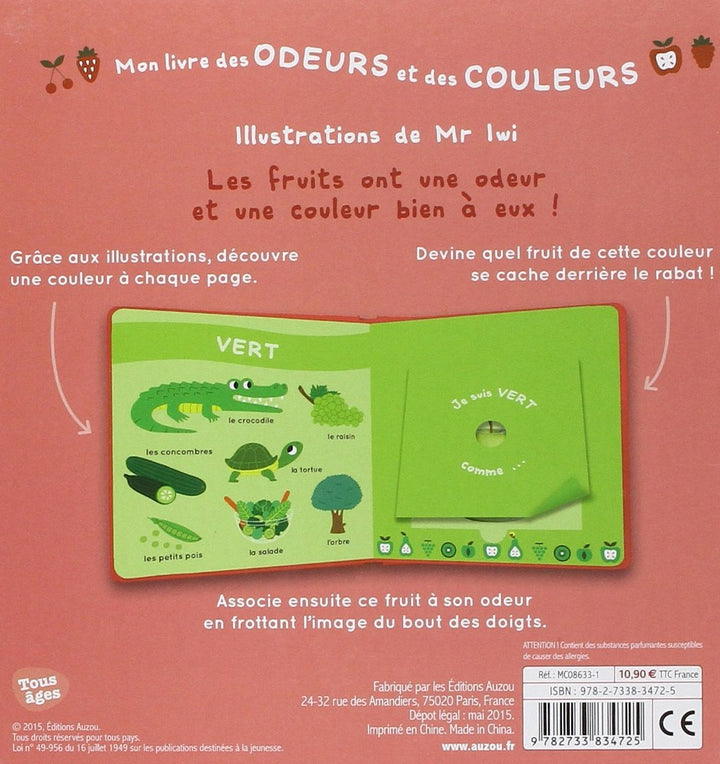 Livre - Mon livre des odeurs et des couleurs : Les fruits - Auzou éditions par Auzou éditions vendu par MlleetCoco.com