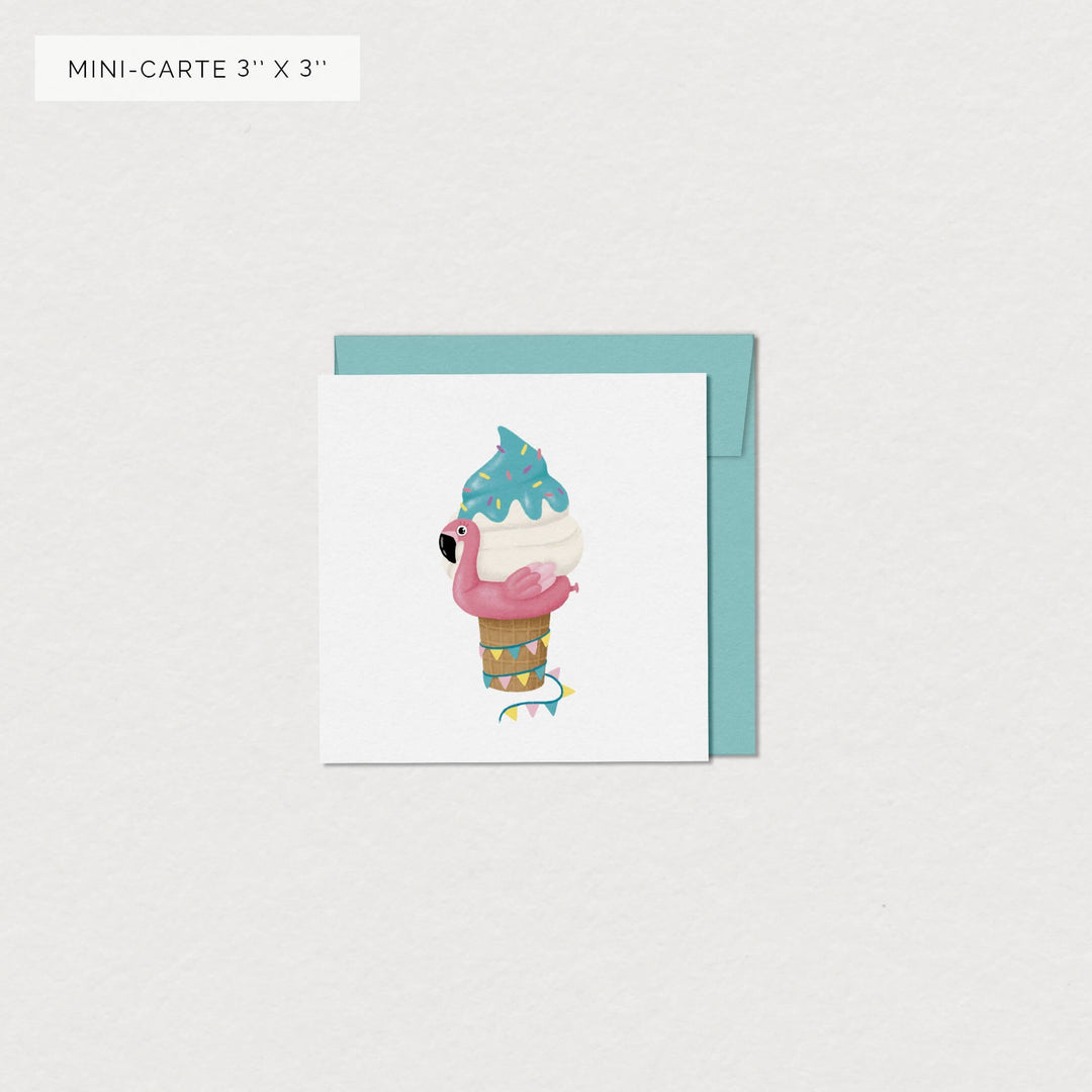 Mini carte de souhaits - Flamant glacée - Mimosa Design Produits maison Mimosa Design 