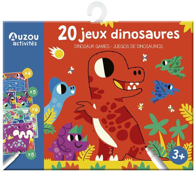 Auzou ma pochette de jeux 20 jeux dinosaures enfant 3 ans et +