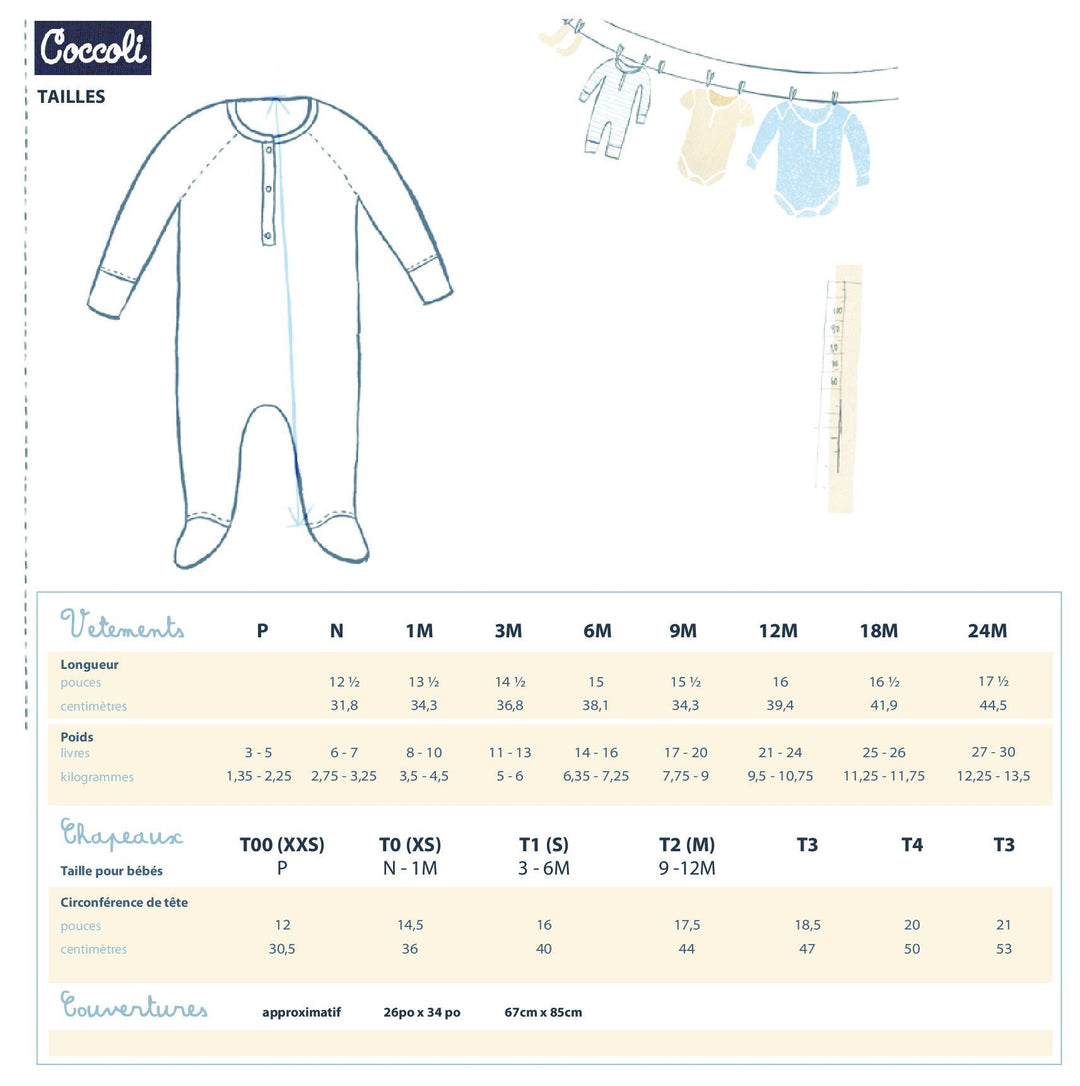 Pyjama en coton/modal - Blanc avec carreaux noirs et boutons à pression - Coccoli par Coccoli vendu par MlleetCoco.com