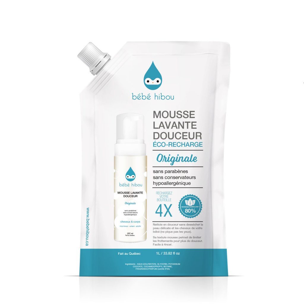 Mousse lavante douceur corps et cheveux - Originale plusieurs formats - Bébé Hibou par Bébé Hibou vendu par MlleetCoco.com