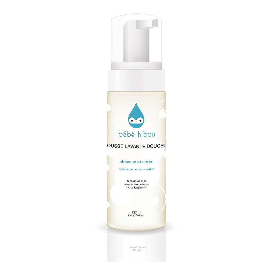 Mousse lavante douceur corps et cheveux - Originale plusieurs formats - Bébé Hibou par Bébé Hibou vendu par MlleetCoco.com