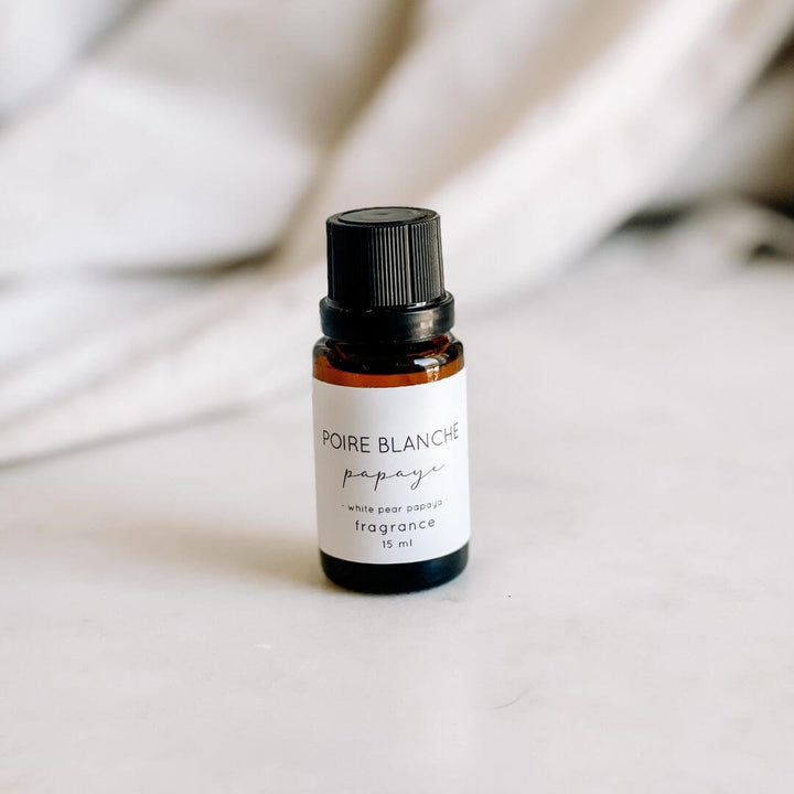 Marée chandelles fragrances pour balle de séchage poire blanche et papaye compagnie québécoise