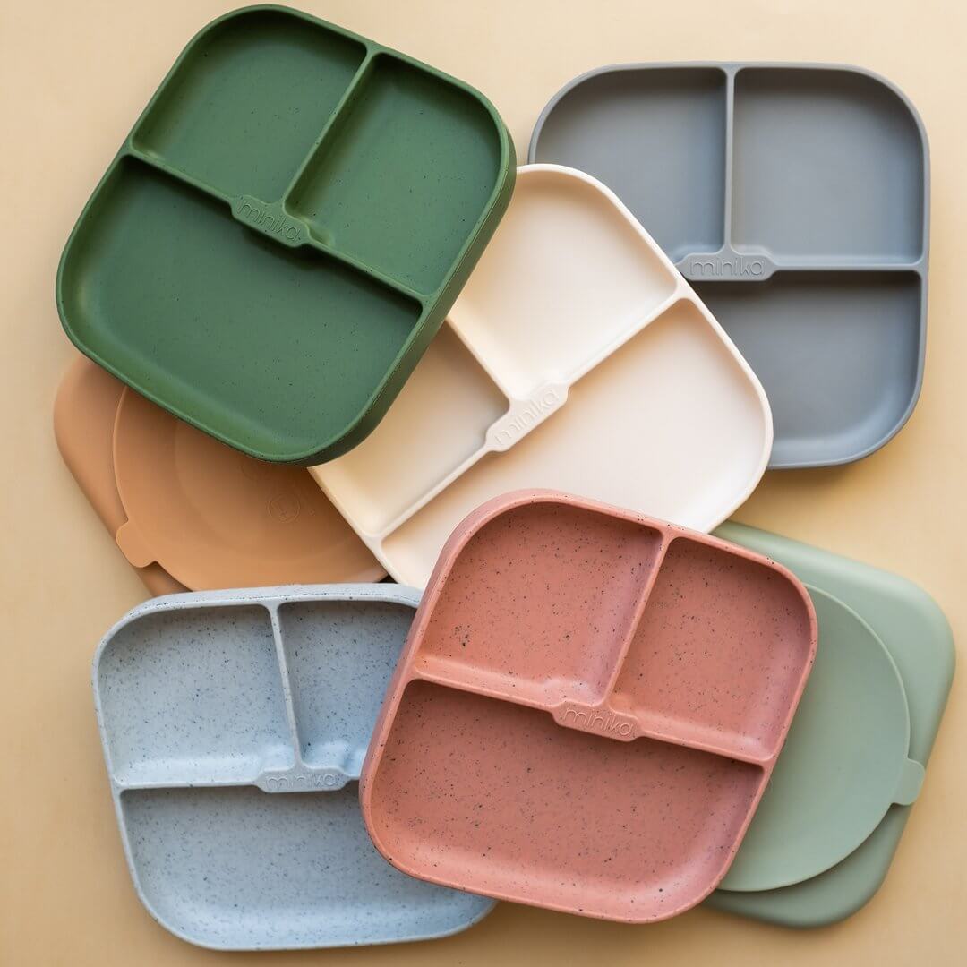 Minika assiette divisée en silicone avec succion Mlle et Coco
