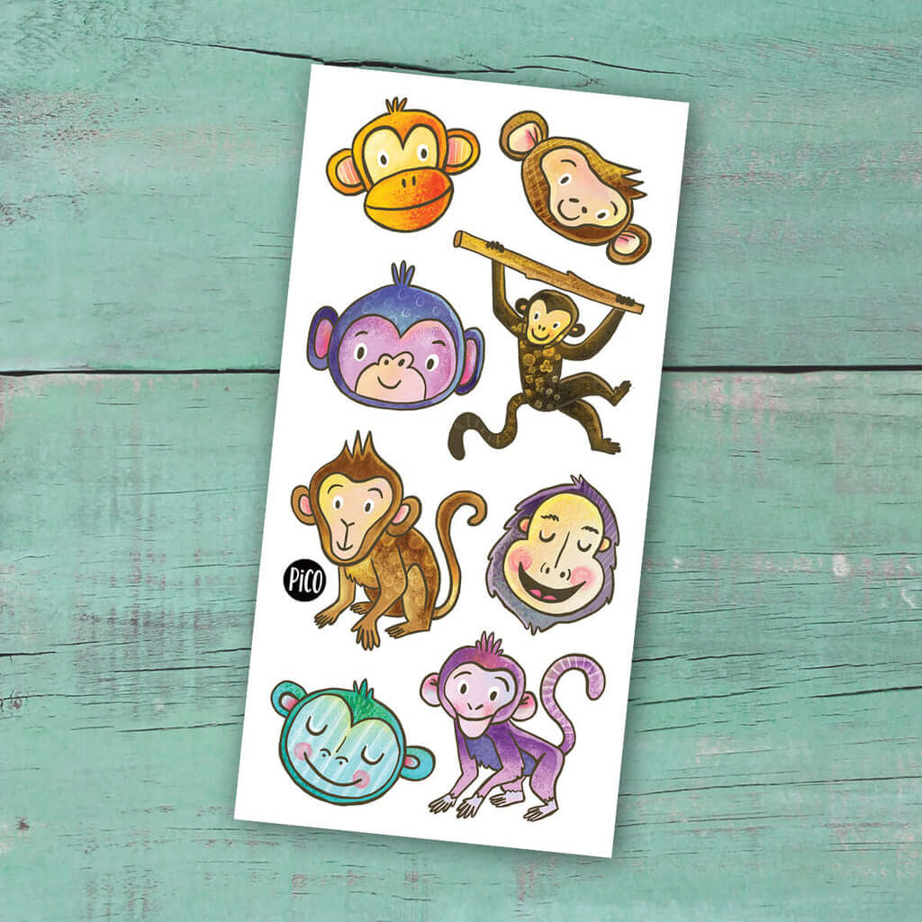 Pico tatoo tatouage pour enfants les singes amusants compagnie québécoise
