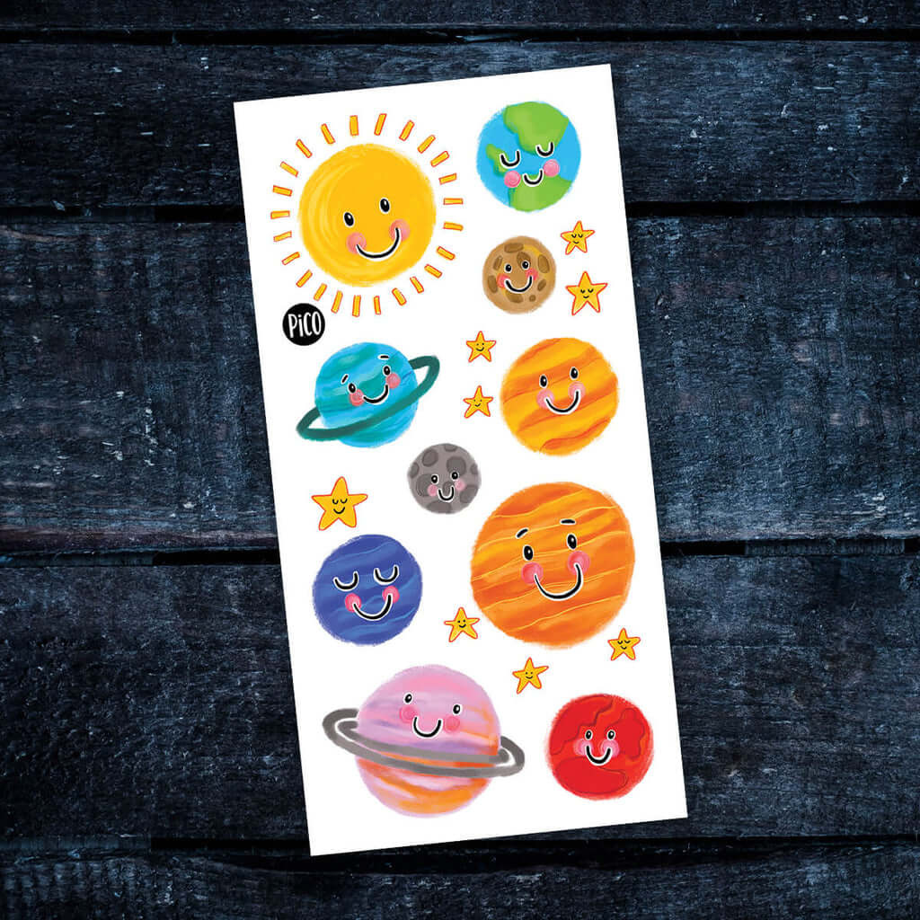 Pico tatoo tatouage pour enfant notre système solaire