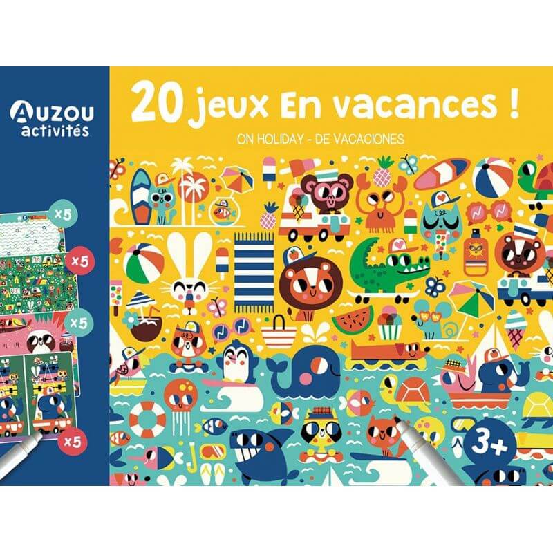 Auzou pochette 20 jeux vacances enfant effacable