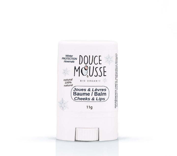 Douce mousse protecteur lèvres joues naturel produit bébé enfant