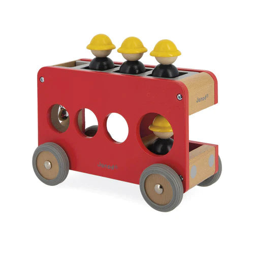 camion pompier jouet bois janod echelle