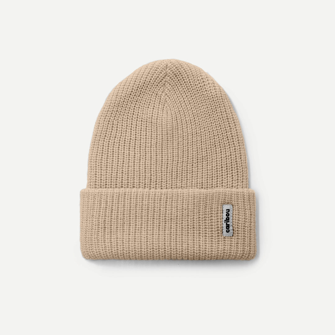 Caribou tuque pêcheur laine mérinos beanie hiver taupe compagnie québécoise