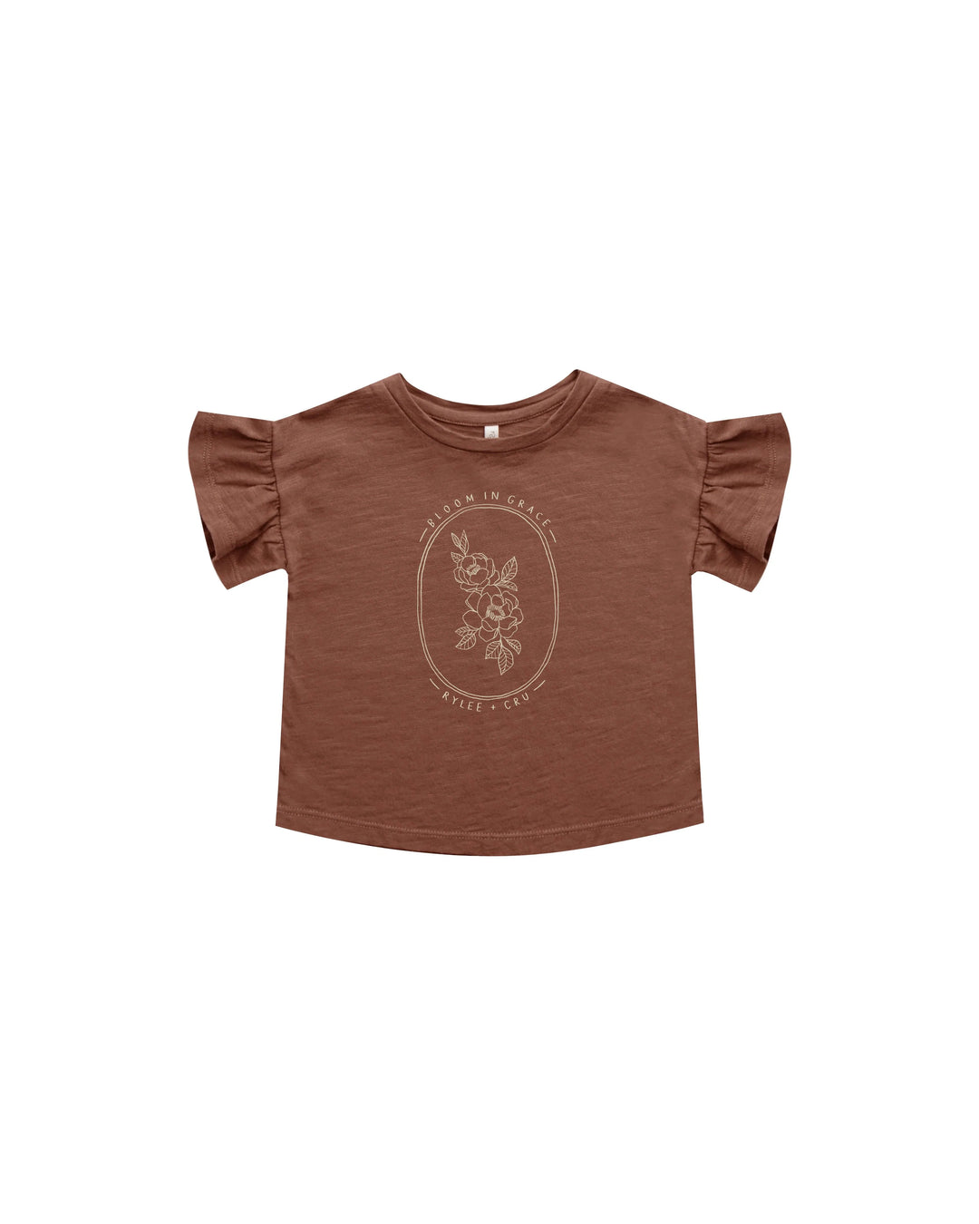 t-shirt rylee cru brunette coton leger bloom fleur enfant