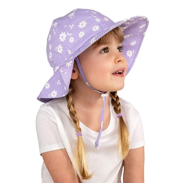 chapeau évolutif jan jul mauve violet marguerittes blanches enfant
