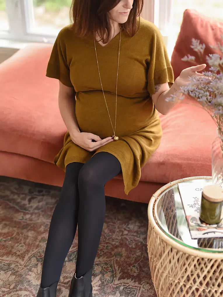 LOVELYBOBO 2 Pack Collants De Maternité Opaques 320D - Legging Grossesse Confortable Avec Bande Ajustable