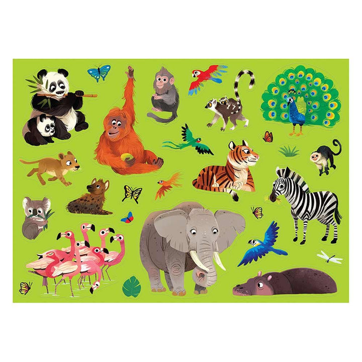 affiche colorier animaux jungle collant crayons bricolage crocodile creek