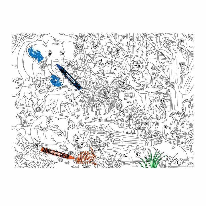 affiche colorier animaux jungle collant crayons bricolage crocodile creek