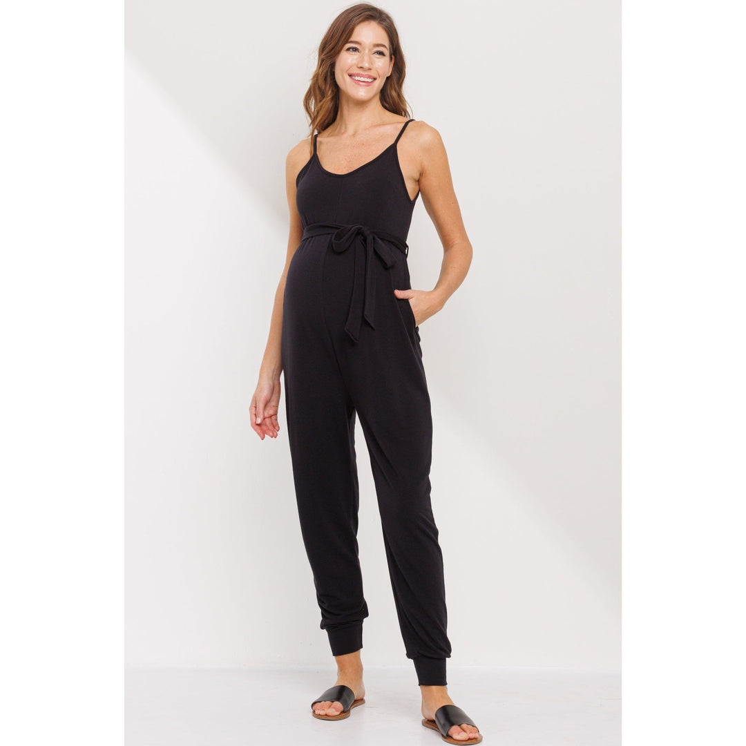 combinaison maternité noir bretelle ceinture hello miz