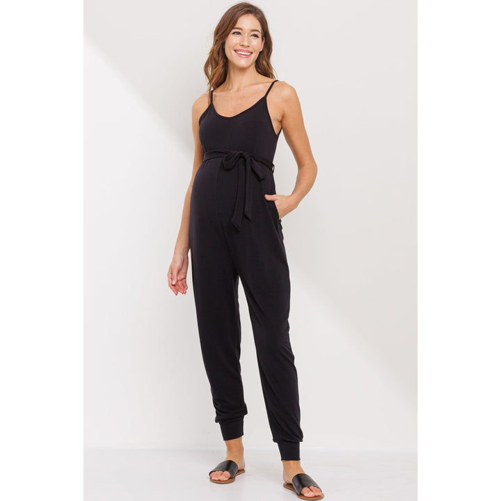 combinaison maternité noir bretelle ceinture hello miz