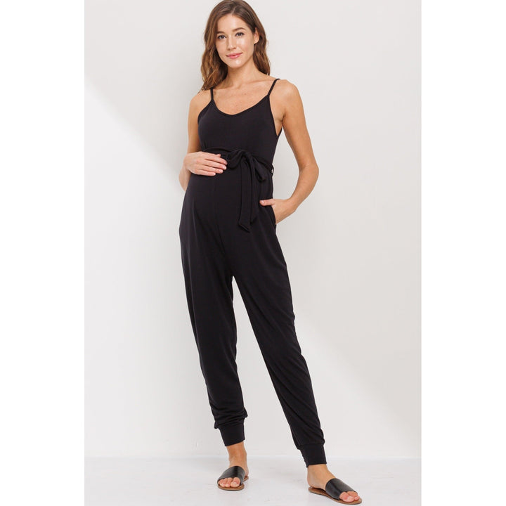combinaison maternité noir bretelle ceinture hello miz