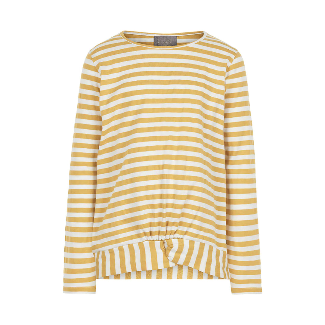 chandail manche longue rayé jaune blanc creamie