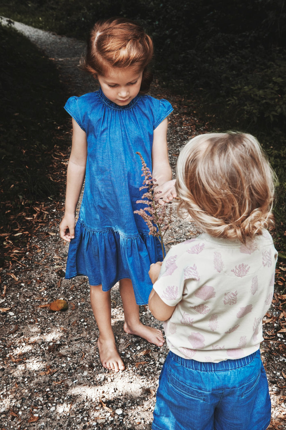 En fant robe manches courtes fille denim vêtement