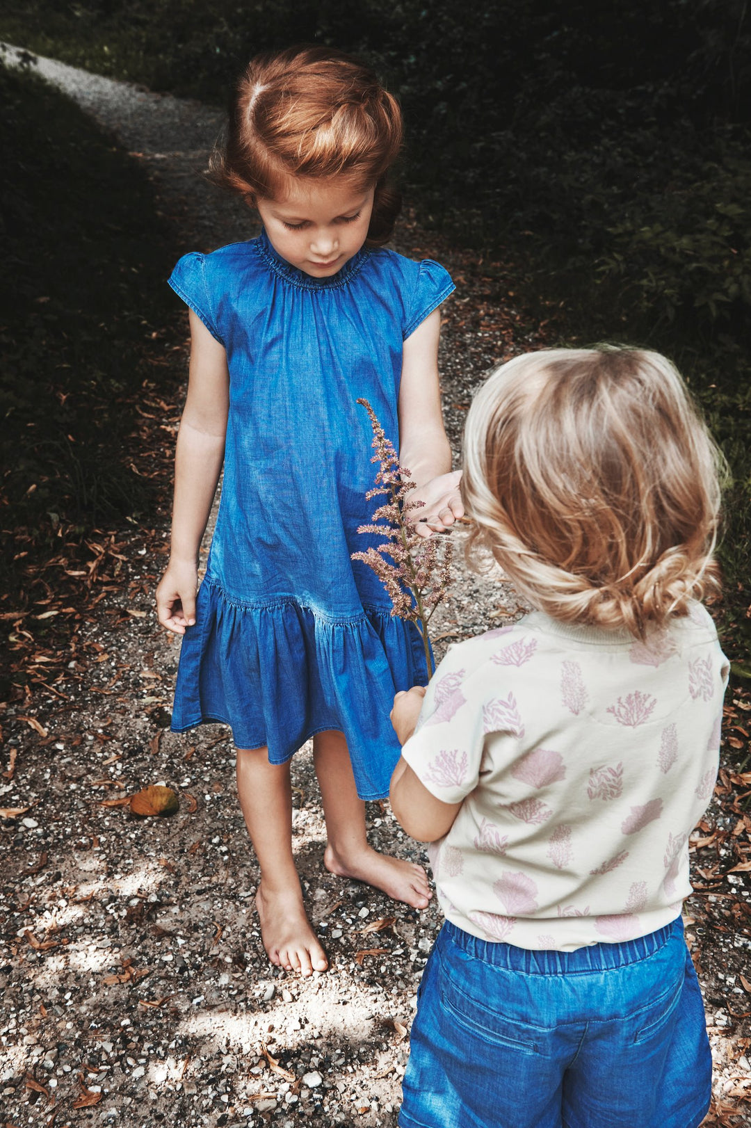 En fant robe manches courtes fille denim vêtement