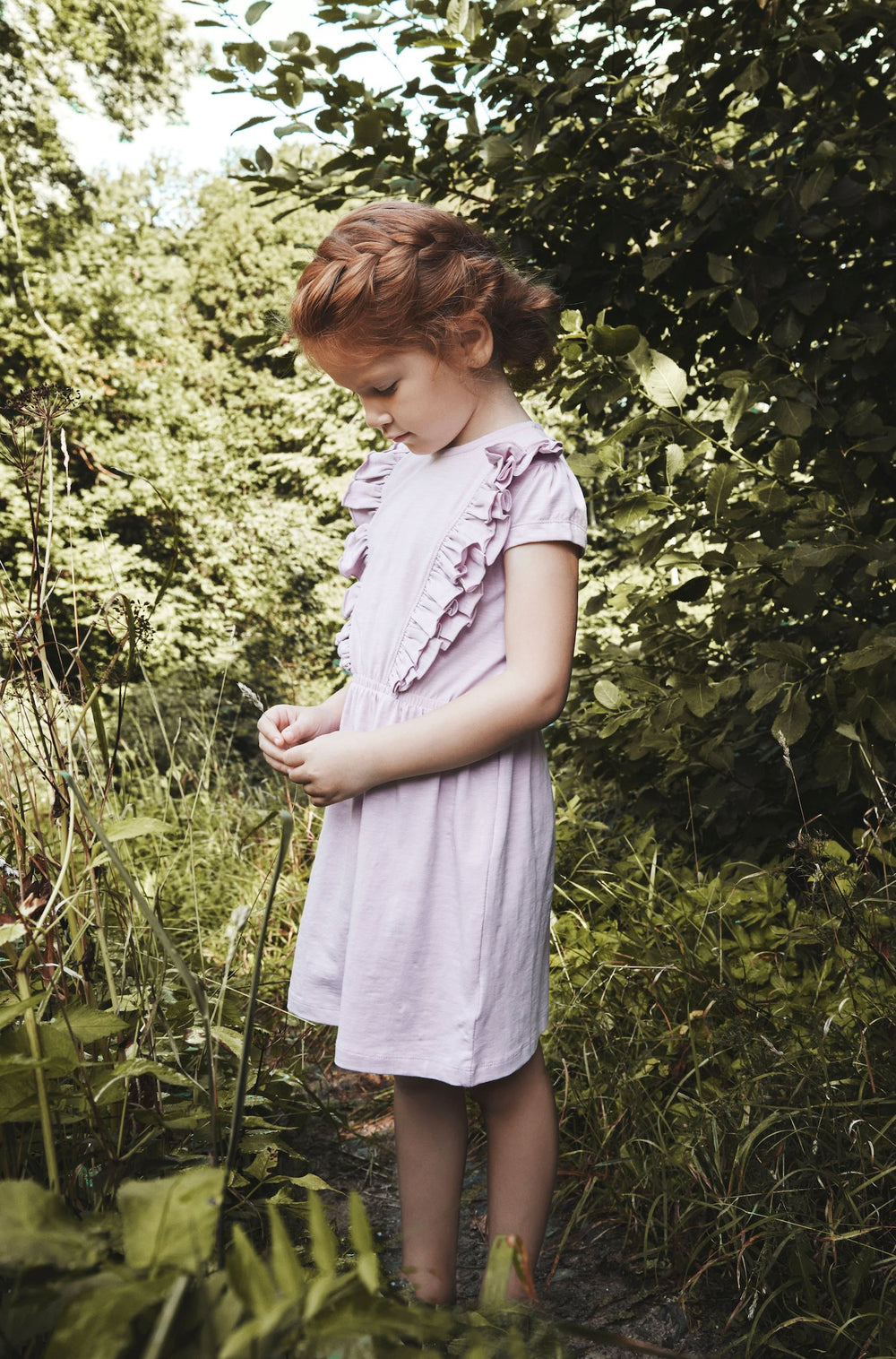 en fant robe mauve fille courte été vêtement
