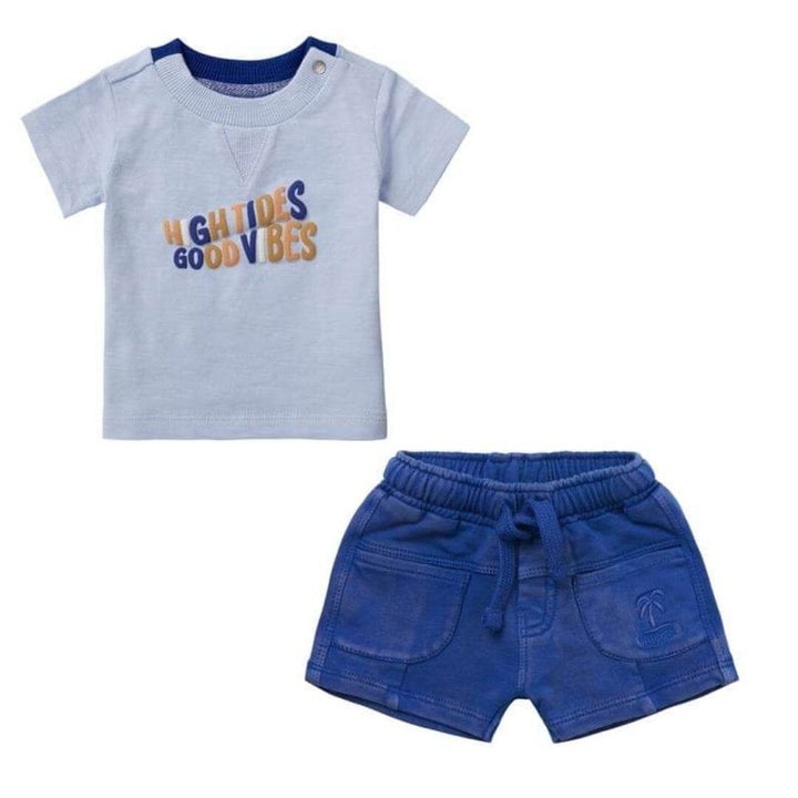 ensemble tshirt bleu ciel short royale vêtement bébé noppies