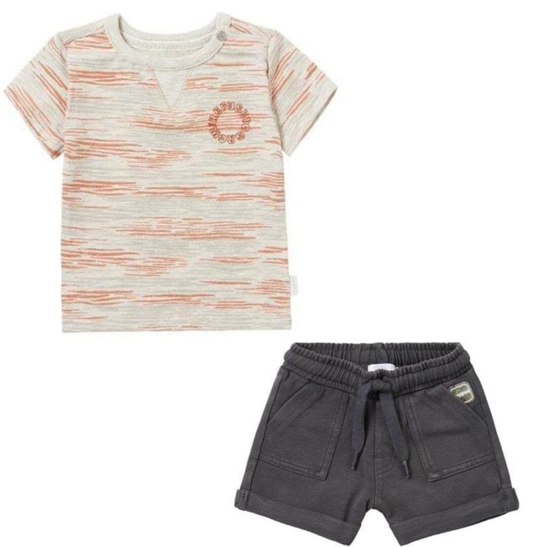 ensemble orange avoine short charcoal vêtement bébé Noppies
