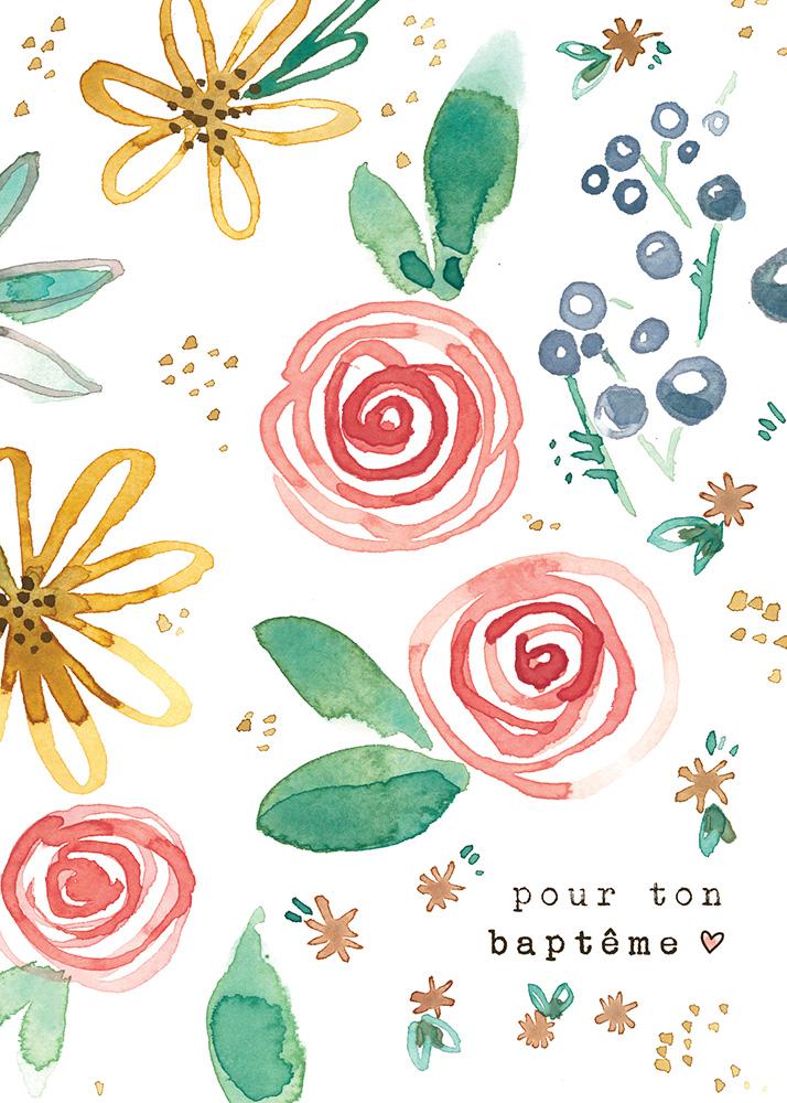 Carte - Évangeline (Pour ton baptême) - Stéphanie Renière par Stéphanie Renière vendu par MlleetCoco.com
