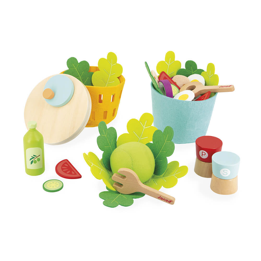 Janod jeu imitation ensemble salade composee feutre bois 3 ans