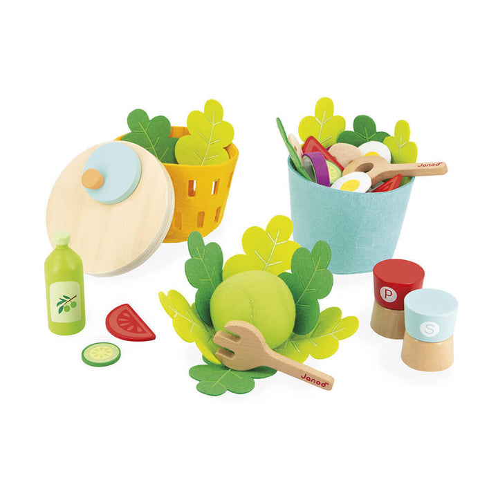 Janod jeu imitation ensemble salade composee feutre bois 3 ans