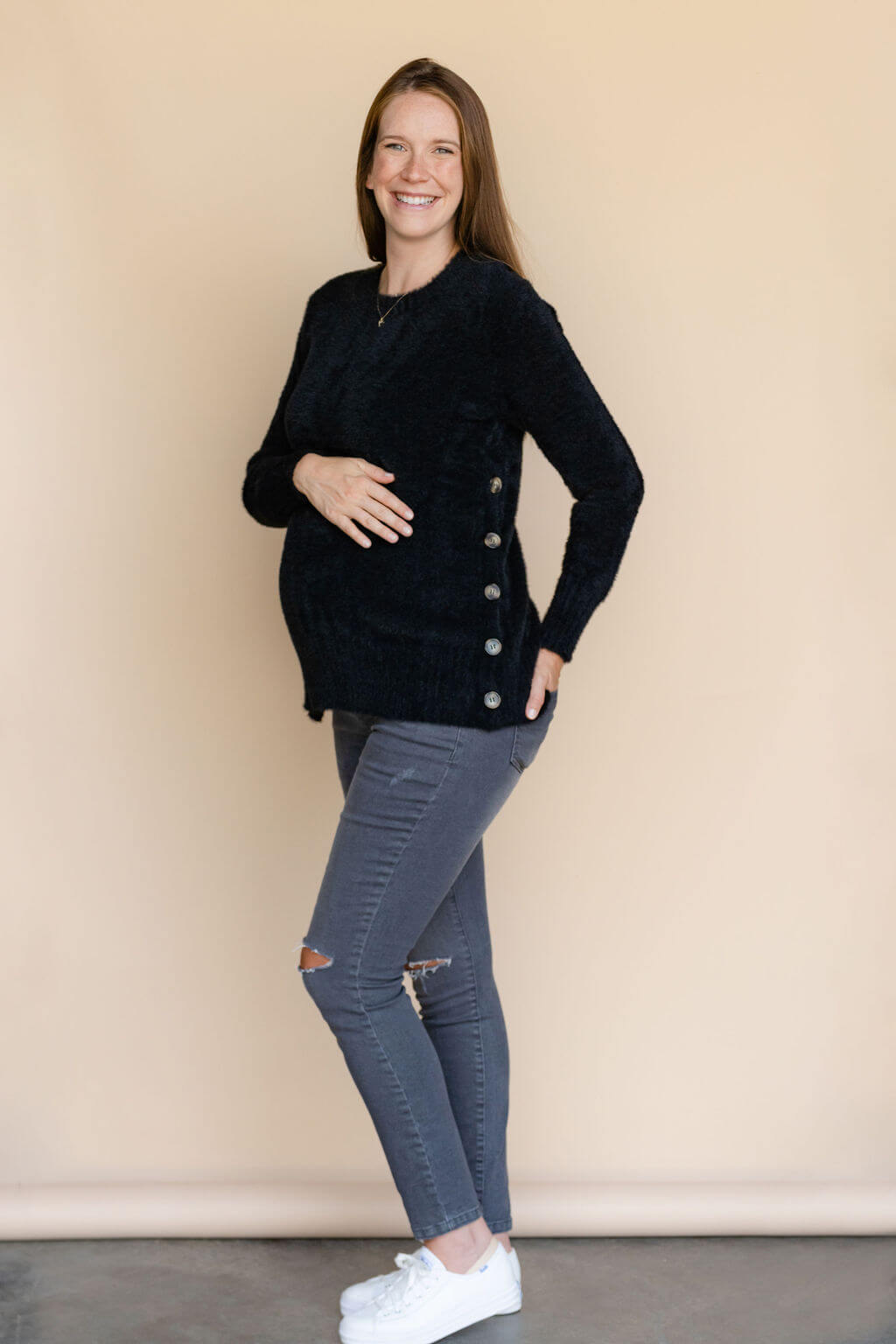 jeans rose maternite gris compagnie quebecoise
