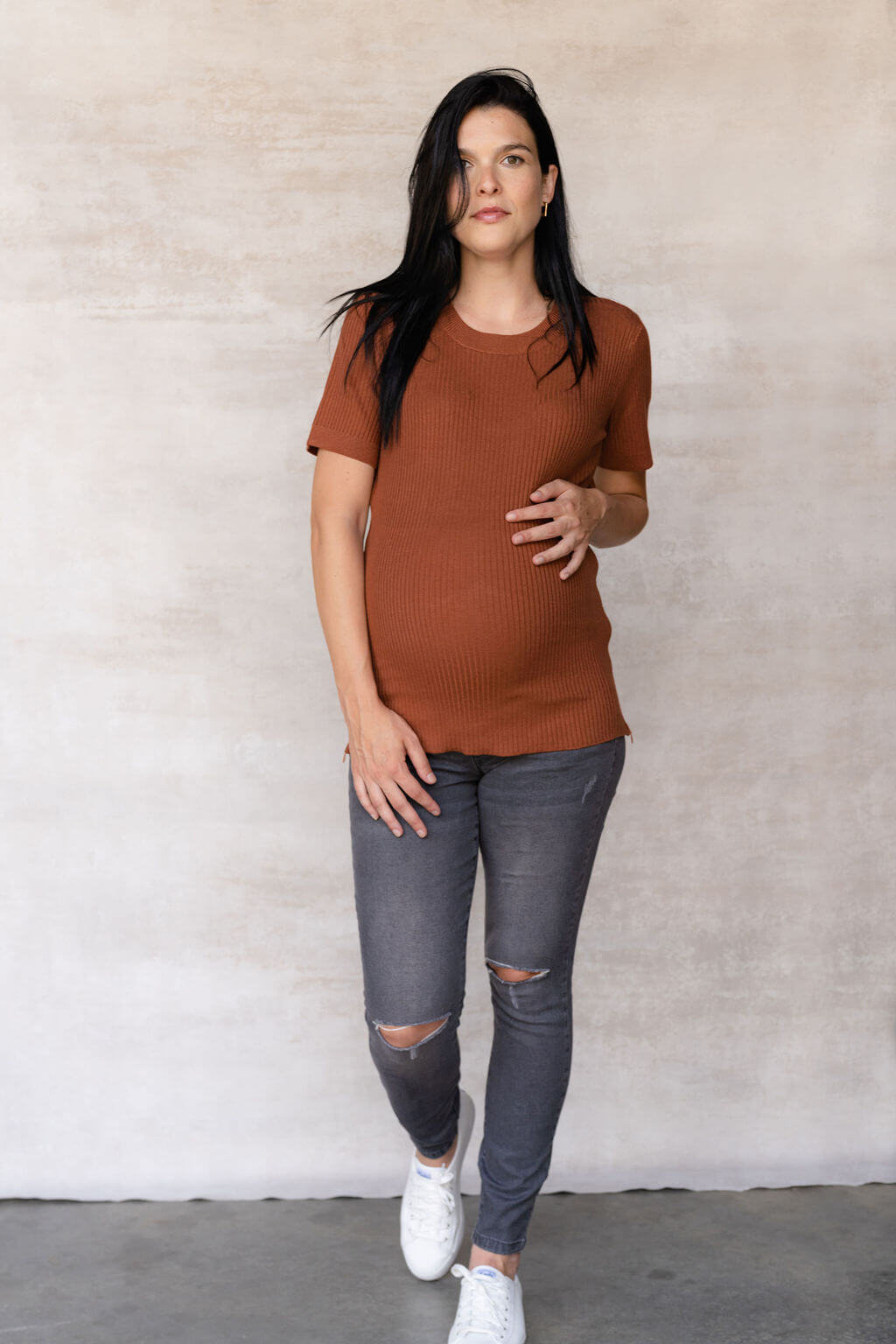 jeans rose maternite gris compagnie quebecoise