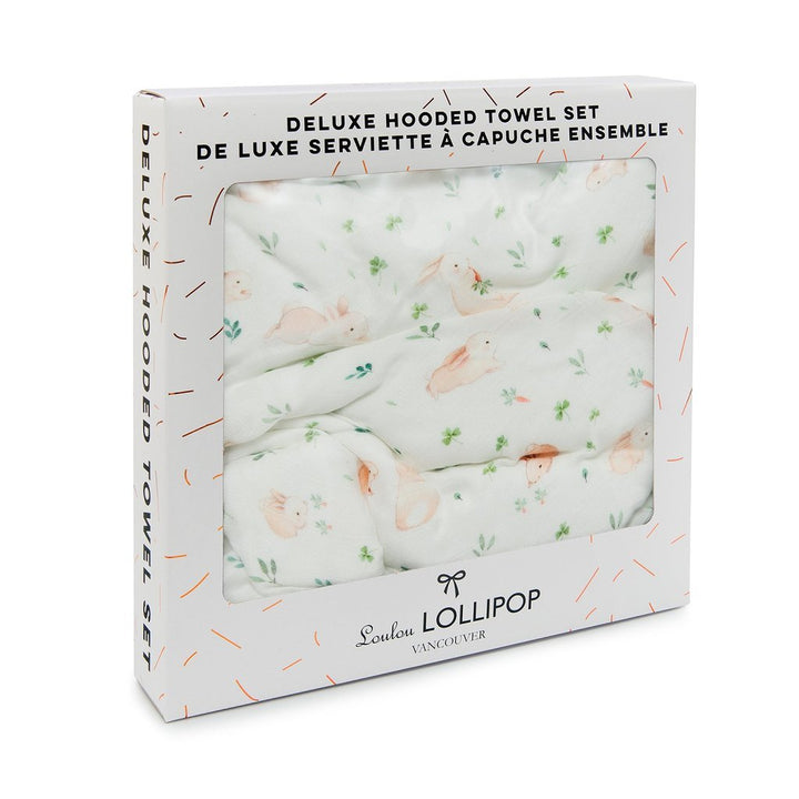 Serviette de bain à capuchon en mousseline de bambou - Lapins - Loulou Lollipop par Loulou Lollipop vendu par MlleetCoco.com